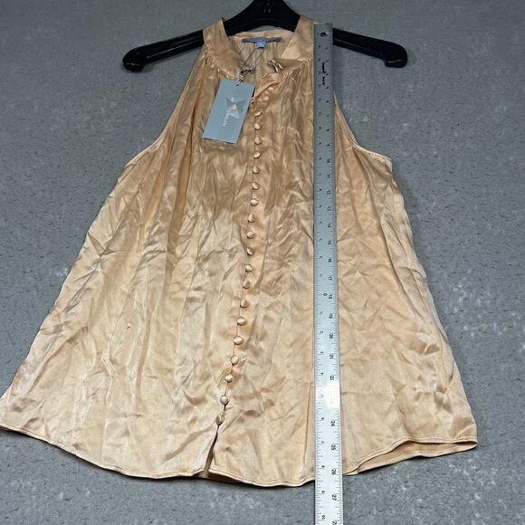 Antonio Melani Blouse Chelsea Halter Womens Large Peach Silk Blend Sleeveless - Picture 5 of 11